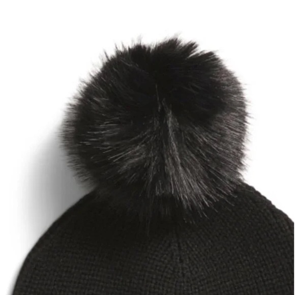 Steve Madden Pom Pom Beanie Black Unisex NWT - Picture 5 of 5